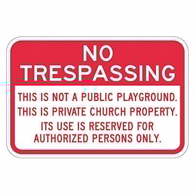 Rflctv No Trespassing Sign 12x18in Alum