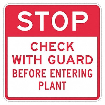 Rflctv Visitors Stop Sign 18x18in Alum