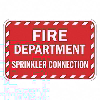 Rflctv Fire Connection Sign 12x18in Alum