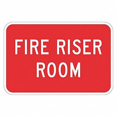 Reflective Fire Riser Sign 12x18in Alum