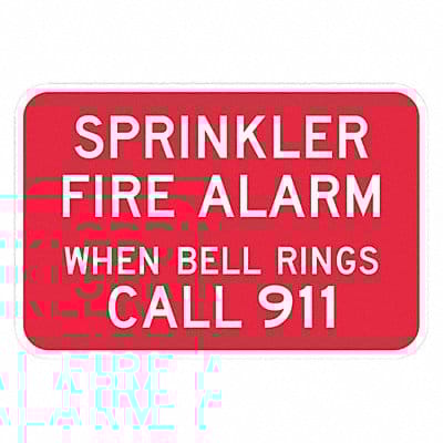 Reflective Fire Alarm Sign 12x18in Alum