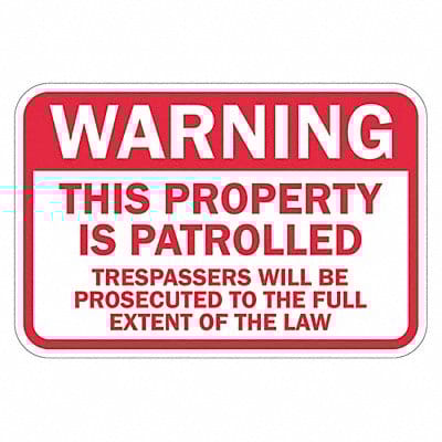 Rflctv No Trespassing Warn Sign 12x18in