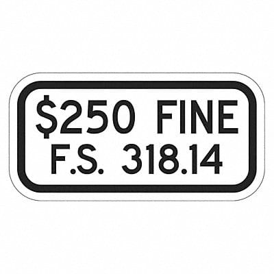 Fine Parking Sign 6 x 12