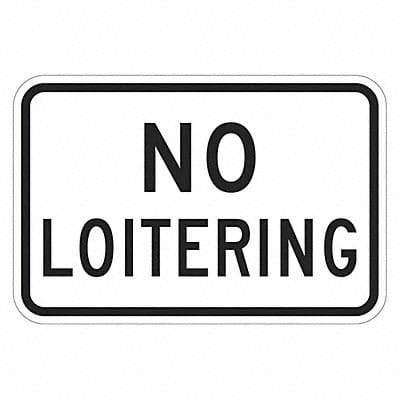 Rflctv No Loitering Sign 12x18in Alum