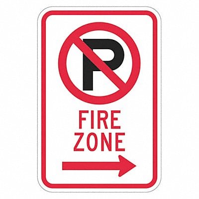 Fire Zone No Parking Sign 18 x 12