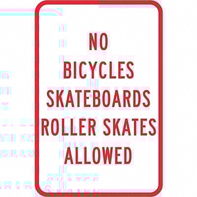 Rflctv No Skateboards Sign 18x12in Alum
