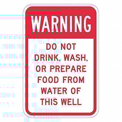 Rflctv Potable Water Warn Sign 18x12in