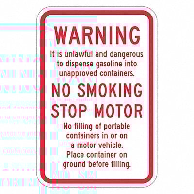 Rflctv Gasoline Warn Sign 18x12in Alum