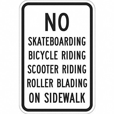 Rflctv No Skateboards Sign 18x12in Alum