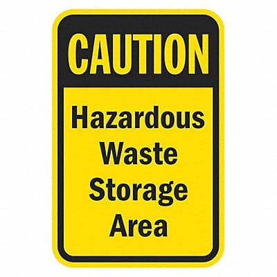 Rflctv Hazardous Waste Caut Sign 18x12in