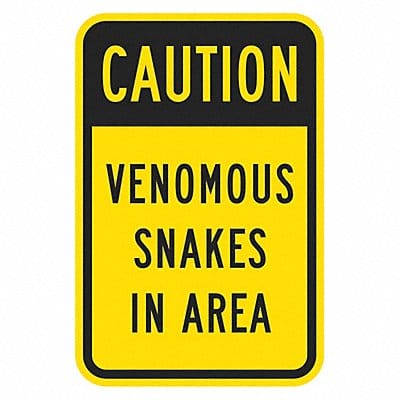 Rflctv Snakes Caution Sign 18x12in Alum