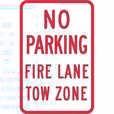 Fire Lane No Parking Sign 18 x 12