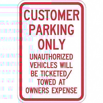 Customer Parking Sign 18 x 12