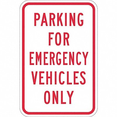 Emergency Vehicle Parking Sign 18 x 12