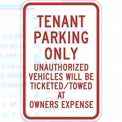 Tennant Parking Sign 18 x 12