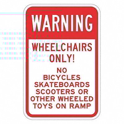 Rflctv No Skatebrds Warning Sign 18x12in