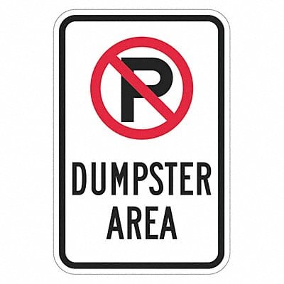 Reflective Dumpster Sign 18x12in Alumin