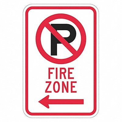 Fire Zone No Parking Sign 18 x 12