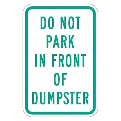 Dumpster No Parking Sign 18 x 12