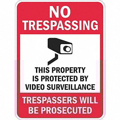 Rflctv No Trespassing Sign 18x12in Alum