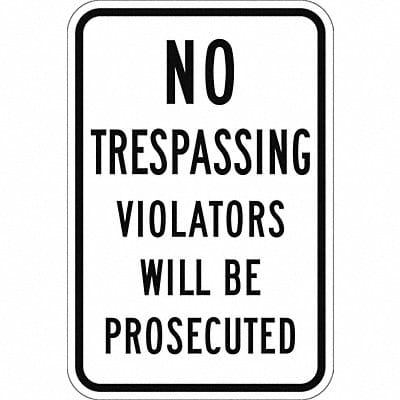 Rflctv No Trespassing Sign 18x12in Alum