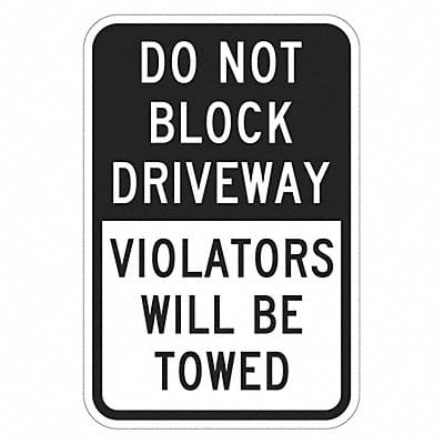Driveway No Parking Sign 18 x 12