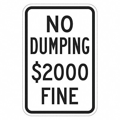 Reflective No Dumping Sign 18x12in Alum Reflective No Dumping Sign 18x12in Alum