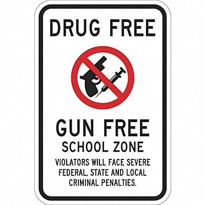 Rflctv Drug Free Drug Free Sign 18x12in