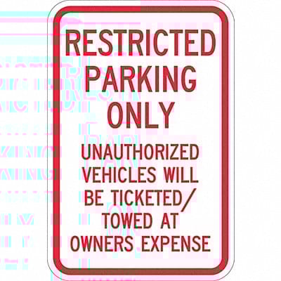 Tow Zone No Parking Sign 18 x 12