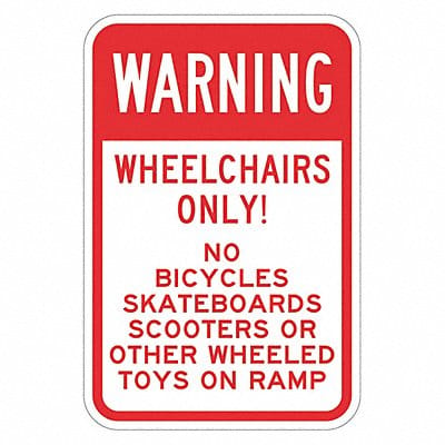 Rflctv No Skatebrds Warning Sign 18x12in