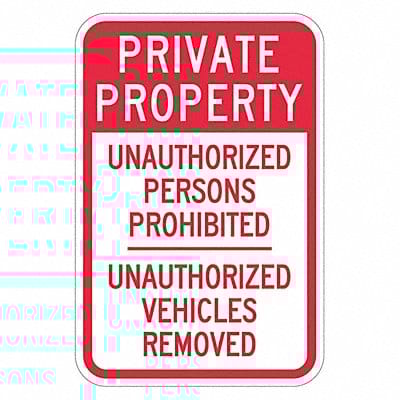 Rflctv No Trespassing Sign 18x12in Alum