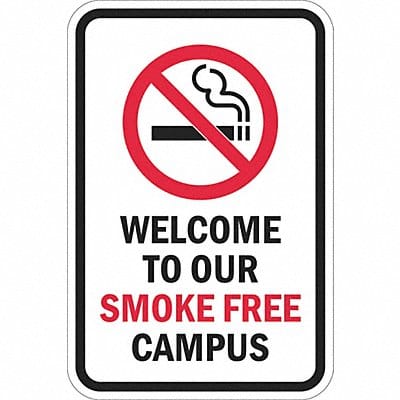 Reflective No Smoking Sign 18x12in Alum