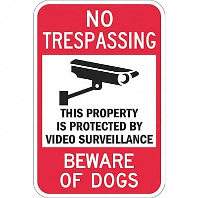 Rflctv No Trespassing Sign 18x12in Alum