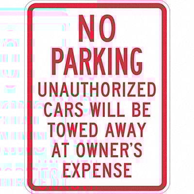 Tow Zone No Parking Sign 18 x 12