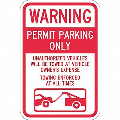 Permit Parking Sign 18 x 12