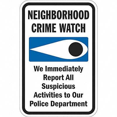 Reflective Crime Watch Sign 18x12in Alum