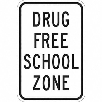 Reflective Drug Free Sign 18x12in Alumin