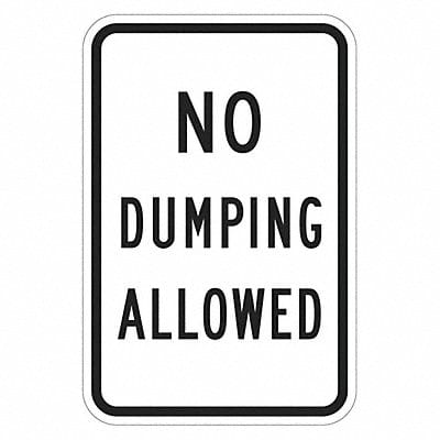 Reflective No Dumping Sign 18x12in Alum