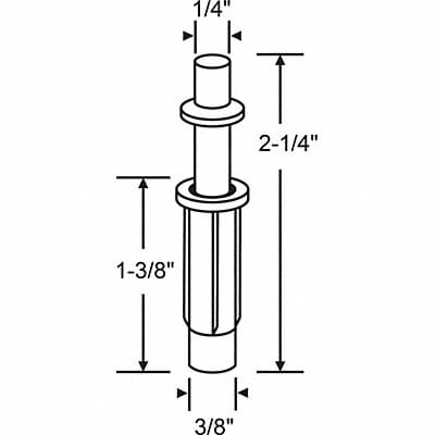 Door Top Pivot Nylon/Steel 2-1/4 L