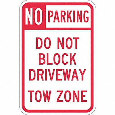 Driveway No Parking Sign 18 x 12