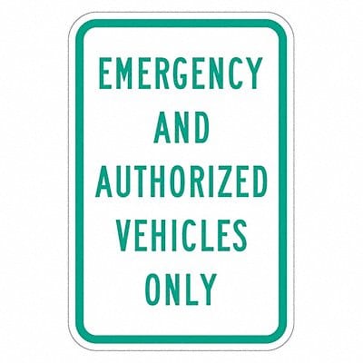 Emergency Vehicle Parking Sign 18 x 12