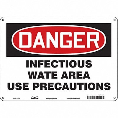 Safety Sign 10 in x 14 in Polyethylene