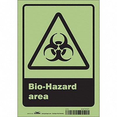 Safety Sign 10 inx7 in Glow Vinyl