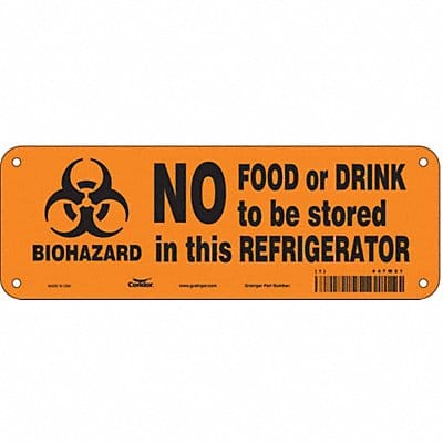 Safety Sign 3.5x10in Polyethylene