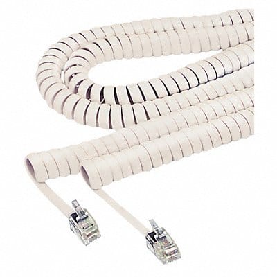 Coiled Phone Cord 12 ft Ivory