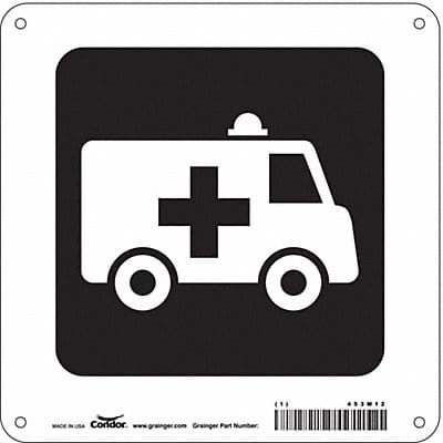 Hospital Sign 8 in x 8 in Aluminum