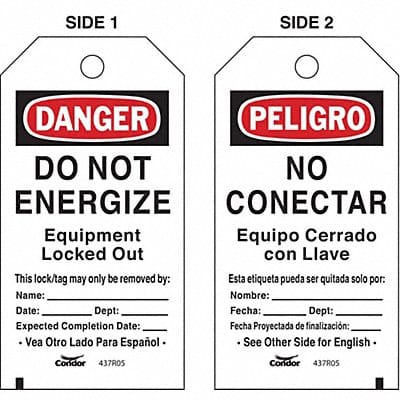 Lockout Tag Rectangle 5-3/4 H 3 W PK25