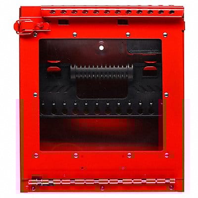 Group Lockout Box Hinged Red StnlssSteel