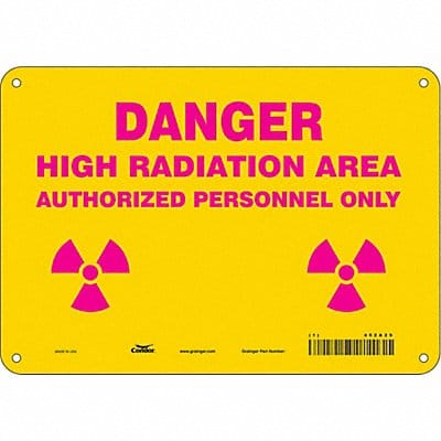 Radiation Safety Sign 7 x 10 Aluminum