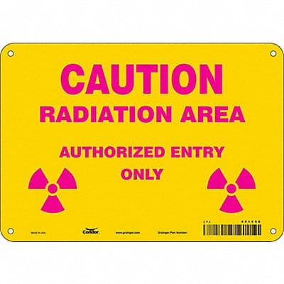 Radiation Safety Sign 7 x 10 Aluminum